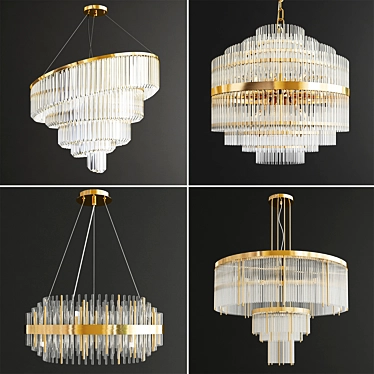 Luxury Glass Suspension Collection 3D model image 1 