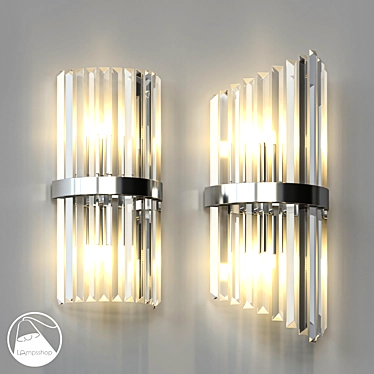 Crystal Chrome Sconce: Elegant Wall Lighting 3D model image 1 
