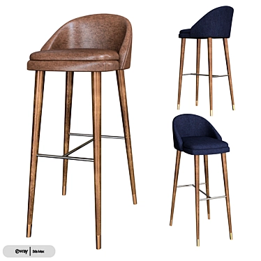 Sleek Laskasas Estoril Stool 3D model image 1 