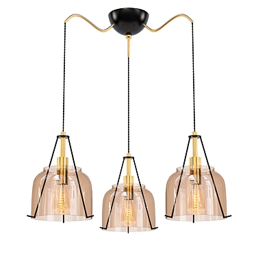 Elegant Rivoli Pilar Pendant Light 3D model image 1 