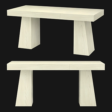 Sleek Oak Desk for Modern Interiors 3D model image 1 