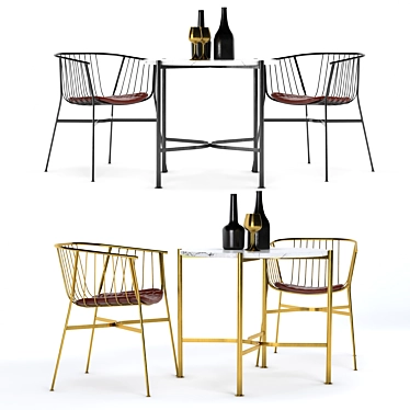 Elegant Wire Grid Chair 3D model image 1 