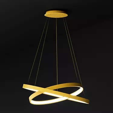 Modern Gold Halo Pendant Lamp - ULIGHT 3D model image 1 