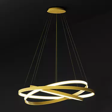 ULIGHT Gold Haloin Pendant Lamp 3D model image 1 