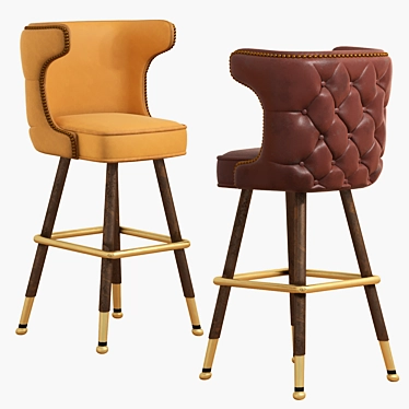  Rustic Lodge Bar Chair 3D model image 1 