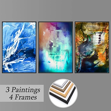 Elegant Wall Art Set with Multiple Frames 3D model image 1 