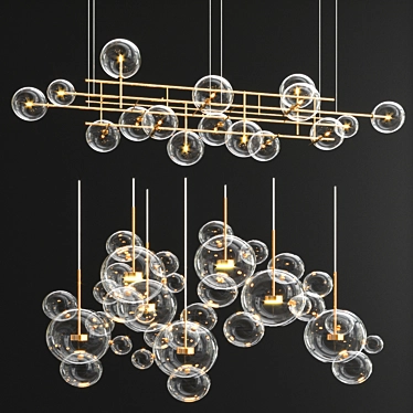 Bubble Magic: Galotti Orizzontale & Giopato Coombes Chandelier 3D model image 1 