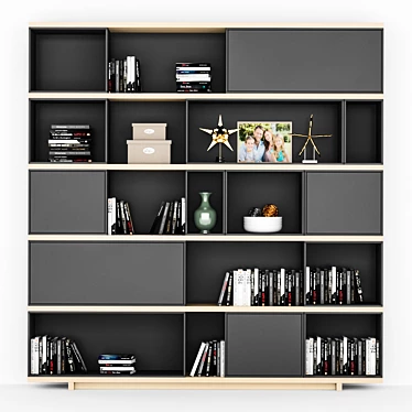 Modern Home Office Shelf: 270cm x 280cm x 40cm 3D model image 1 