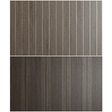 Elegant Wooden Wall Panel 3D model image 1 