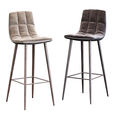 Elegant Lecco Barstool 3D model image 1 