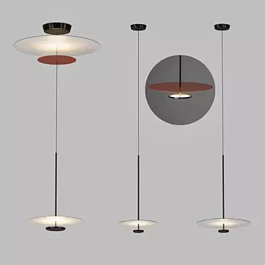 Sleek Flat Hanging Lamp 3D model image 1 