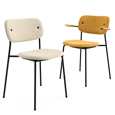 Menu Co Chair: Black Upholstered Armchair by Norm Architects 3D model image 1 