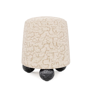 Modern Monolithic Stool with Marble Feet 3D model image 1 