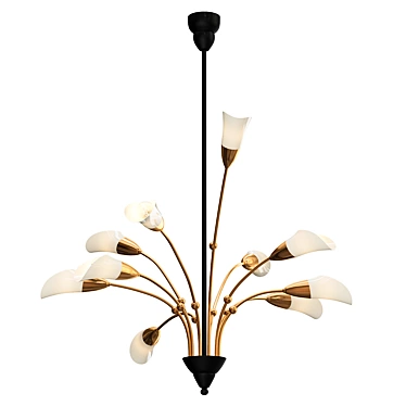 Elegant Calla Lily Chandelier 3D model image 1 