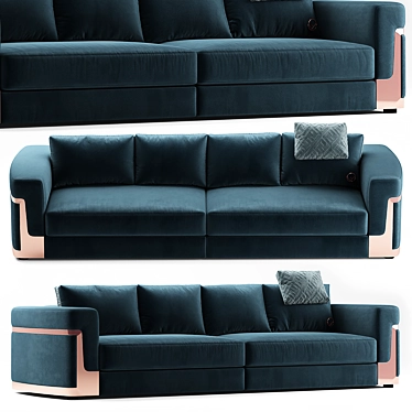 Luxe Comfort: Fendi Ray Sofa 3D model image 1 