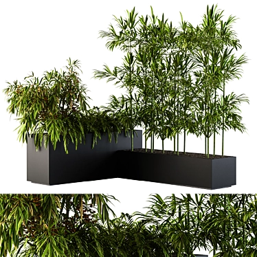 Black Plastic Box: Outdoor Plants 3D model image 1 