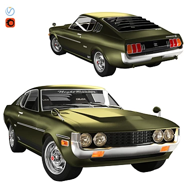 Sleek Toyota Celica Liftback: 3D-Modeled & High-Res Textures 3D model image 1 