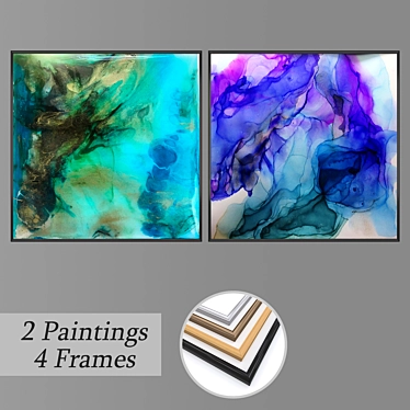 Elegant Wall Art Set with Multiple Frames 3D model image 1 