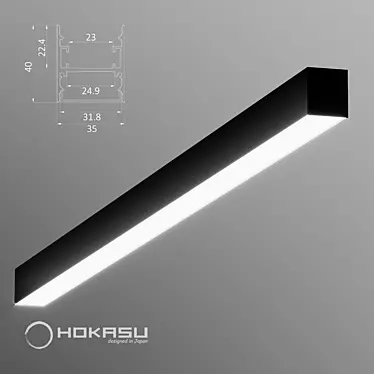 HOKASU 35/40 Up&Down Surface Mount Luminaire 3D model image 1 