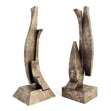 Abstract Sculptures Set: Modern Art Décor 3D model image 1 