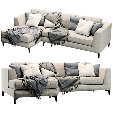 Elegant Meridiani Louis Up Modular Sofa 3D model image 1 