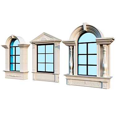 Elegant Classic Style Windows 3D model image 1 