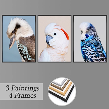 Abstract Wall Art Set with Multiple Frame Options 3D model image 1 