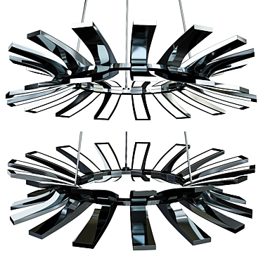 Modern Wedge Chandelier with Elegant Design 3D model image 1 