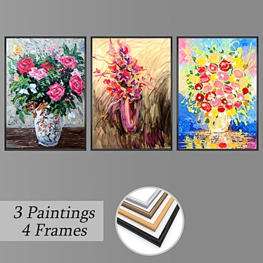 Elegant Wall Art Set - No. 2130 3D model image 1 