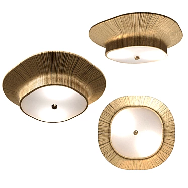 Utopia Gold Round Sconce: Elegant Statement Lighting 3D model image 1 