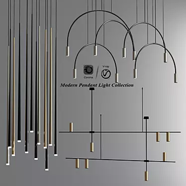 Modern Pendant Light Collection: Sleek, Stylish, and Versatile 3D model image 1 