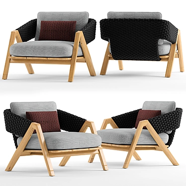 Ethimo Knit Armchair: Modern and Stylish Seating Solution 3D model image 1 