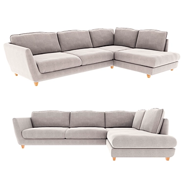 Modern Dark Gray Corner Sofa 3D model image 1 