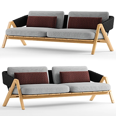 Cozy Ethimo Knit Sofa: Modern Elegance 3D model image 1 