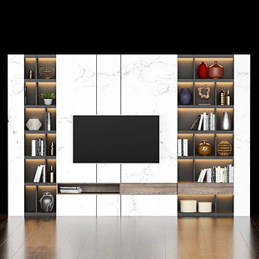 Modern Wooden TV Stand 3D model image 1 