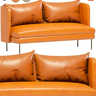 Modern Bloke 60 Leather Sofa 3D model image 1 