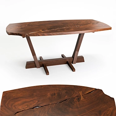Exquisite Conoid Dining Table: George Nakashima Masterpiece 3D model image 1 