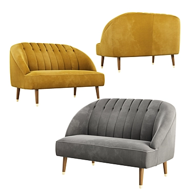 Elegant Margot 2-Seater Sofa 3D model image 1 