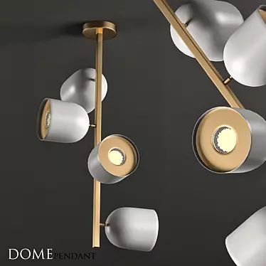 Elegant Dome Pendant Light 3D model image 1 