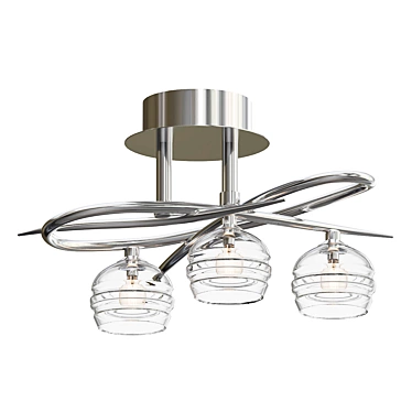 Elegant Satin Nickel Ceiling Chandelier 3D model image 1 