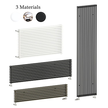 Zehnder Kleo: Stylish Horizontal Radiator Set 3D model image 1 