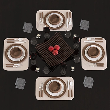 Elegant Table Set Adds Style 3D model image 1 