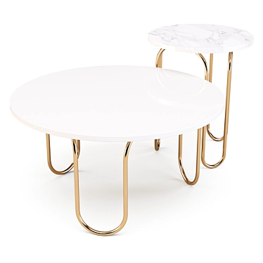 Title: Contemporary Glamour: West Elm Cecile Coffee & Side Table 3D model image 1 