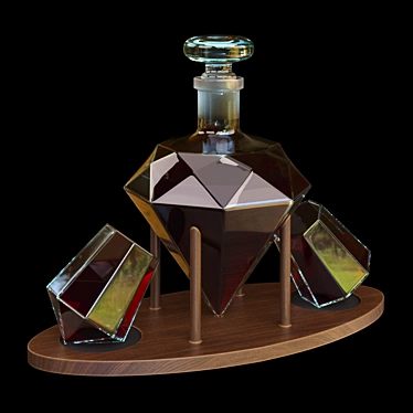 Diamond Decanter Set: Elegant Whiskey Accessories 3D model image 1 