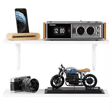 Modern Decorative Shelf Set 3D model image 1 