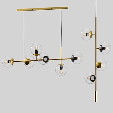 Elegant Orb Pendant Set: Bolia's Perfect Illumination. 3D model image 1 