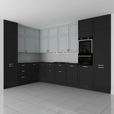 Title: Modern Kitchen Set: Stylish, Functional 3D model image 1 