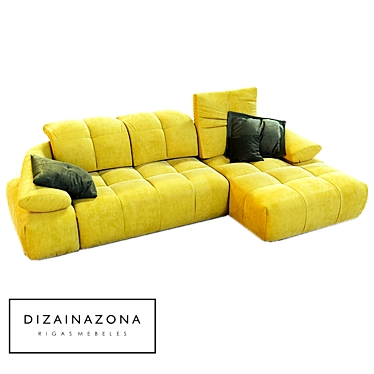 Elegant Modular Charlotte Sofa 3D model image 1 