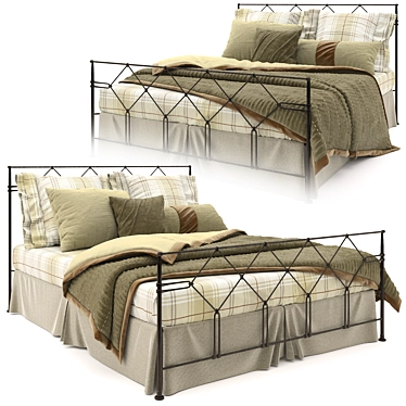 Agata Double Bed - Modern, Spacious 3D model image 1 