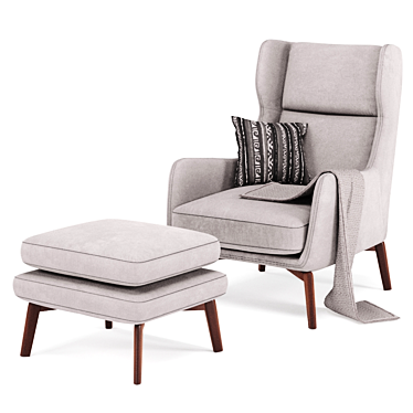 Ryder Velvet ArmChair: Adjustable Colors & Luxurious Comfort 3D model image 1 